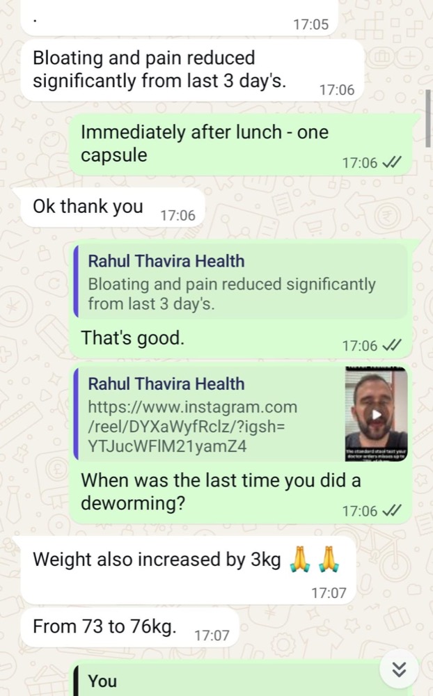 Patient WhatsApp message 2